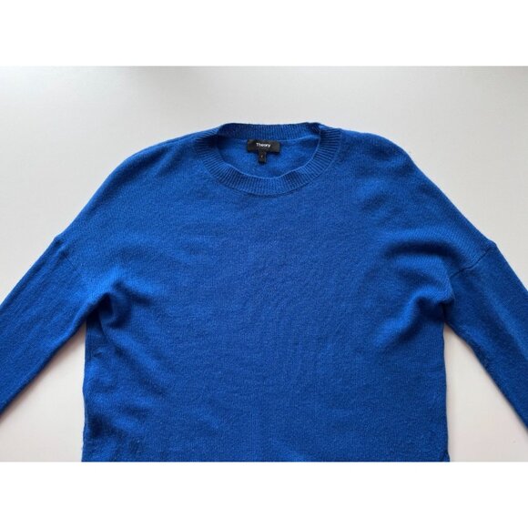 THEORY Karenia L Royal Blue 100% Cashmere Knit Oversized Sweater, Size P/S - Picture 8 of 16